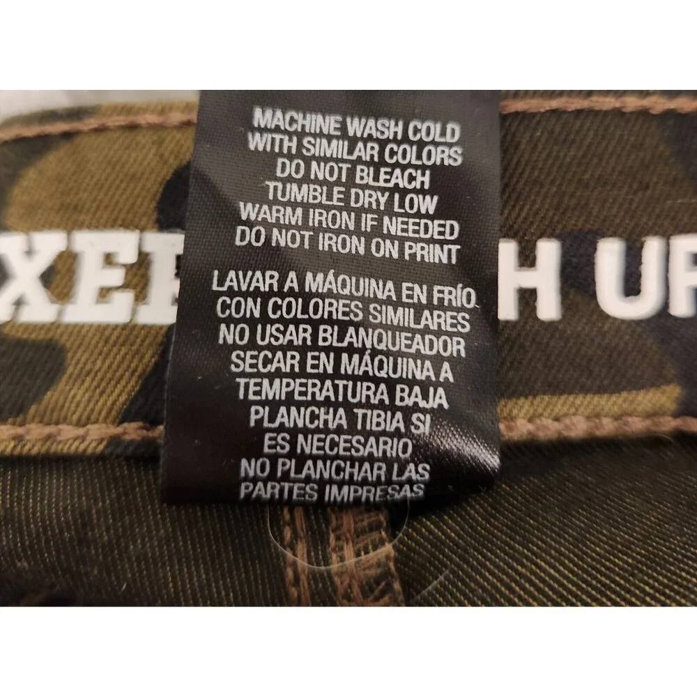Womens Joe Boxer Push Up Skinny Jeans Camo‎ Stretch Green Juniors Size 3 EUC